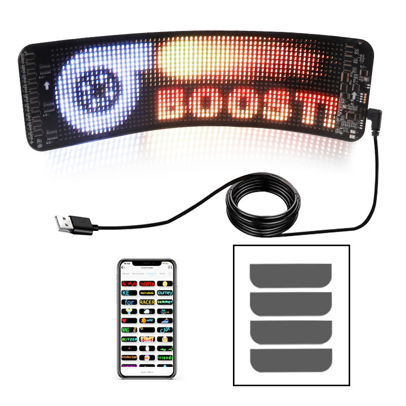 Programmable Car LED Sign LED Full-color Advertising Screen Ultra-thin Display Screen Custom Text Pattern Animation Display Car